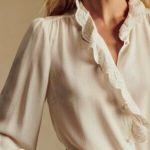 Sezane Chlo Shirt Ecru - Size 8